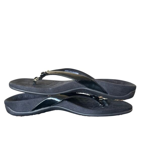 VIONIC Bella II Bow Detail Flip Flops Black Size 8 - Picture 8 of 11